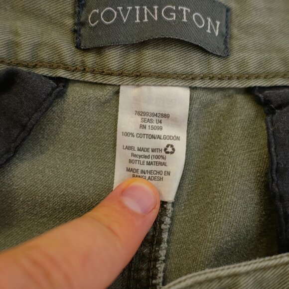 DAMAGED Covington Green Chino Pleated Shorts High Rise 34 / 8.5 Cotton - Picture 5 of 6